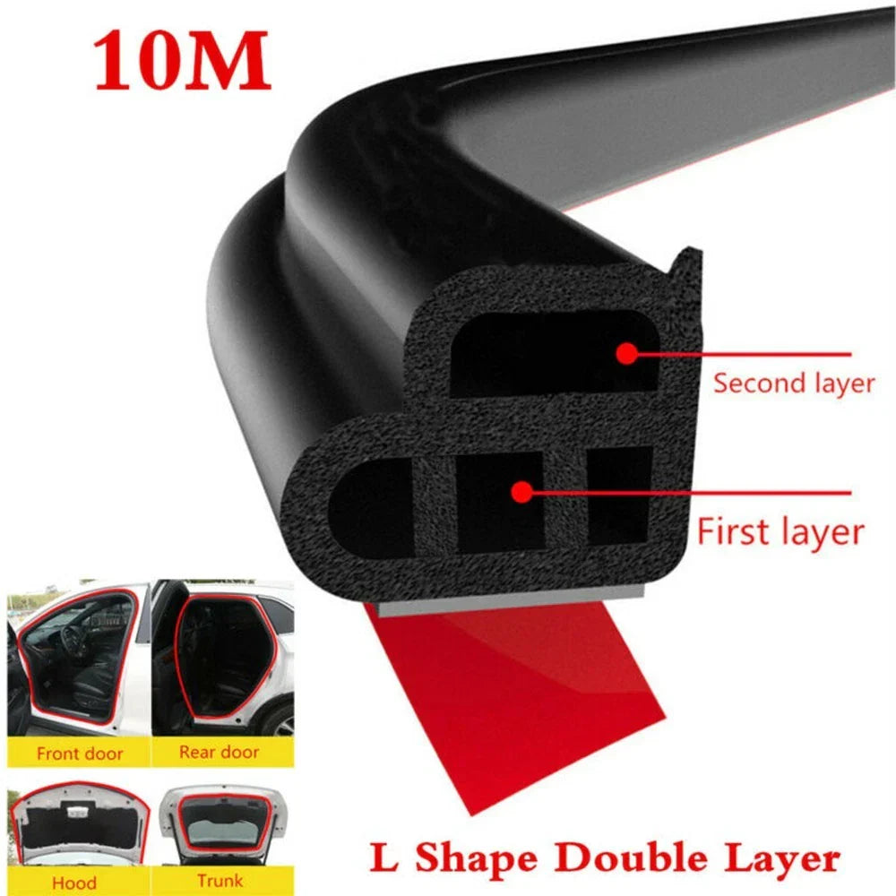 10M Seal Strip Trim for Car Front Rear Door Trunk Hood Protector Rubber