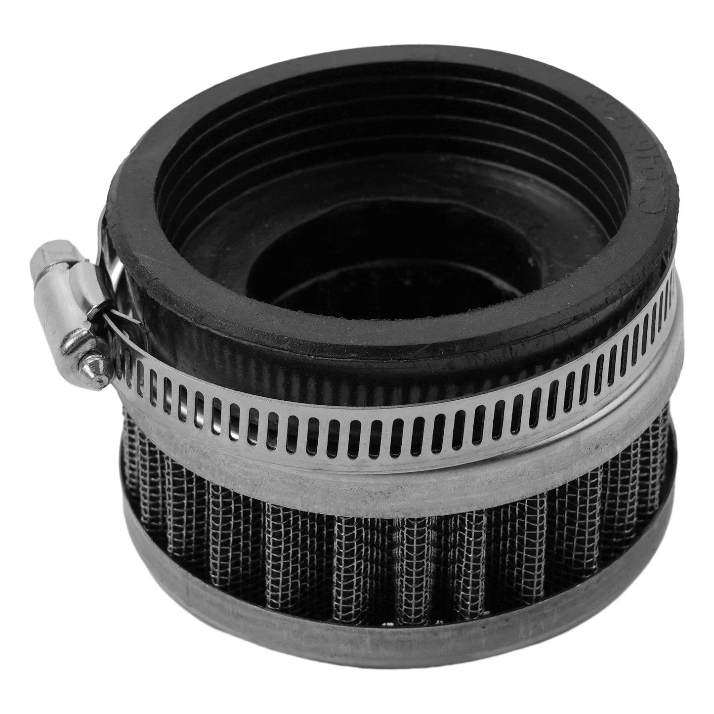 58-60mm Air Filter Cleaner Round Tapered for Motorcycle Silver Tone