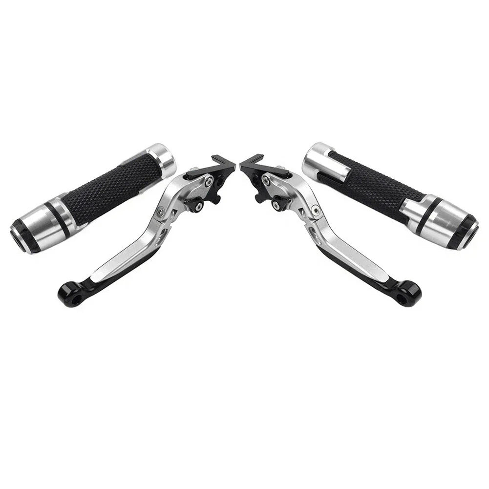 Silver Brake Clutch Lever Handlebar Grip Set for Yamaha XSR900 (2016-2023)
