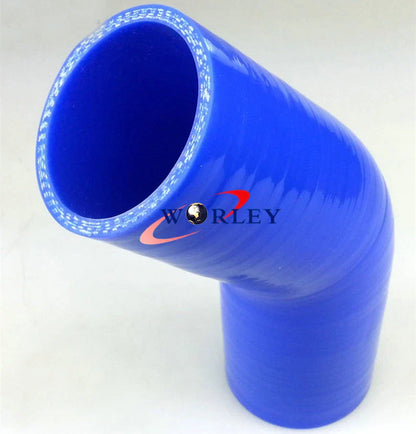 Silicone 45° Reducer Elbow Hose Intercooler Pipe 64mm to 51mm - BLACK