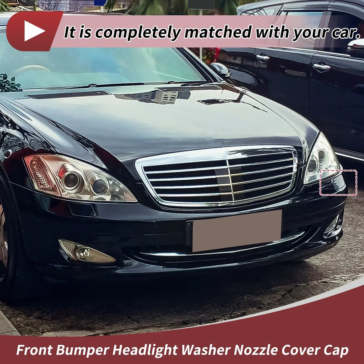 Front Left Bumper Headlight Washer Nozzle Cover for Mercedes-Benz