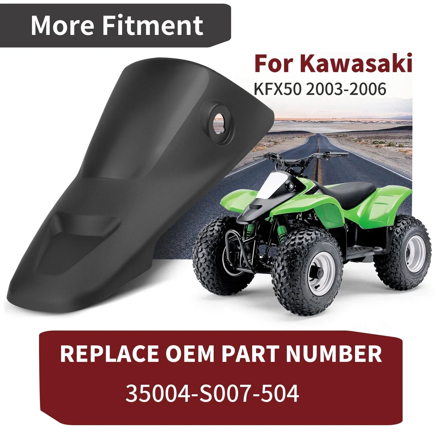 Front Fender Black for Kawasaki KFX50 (2003–2006)