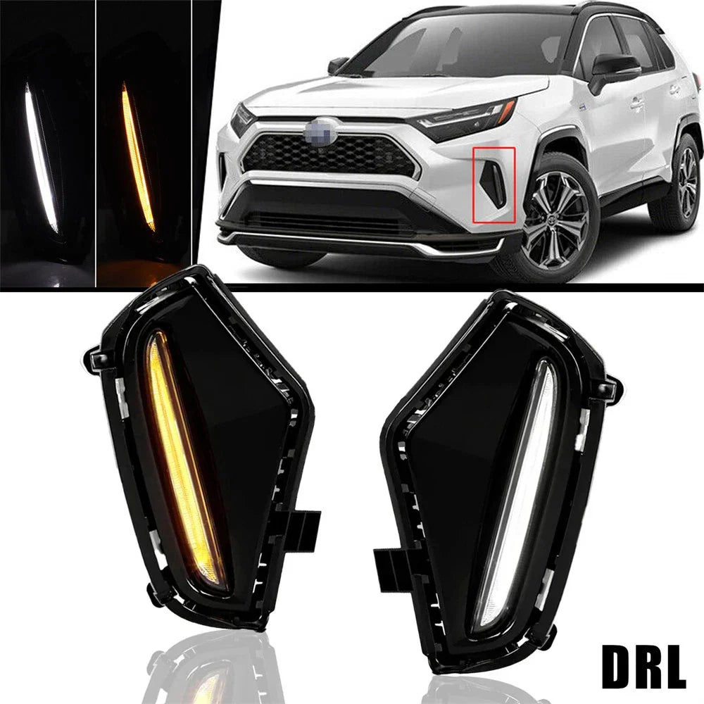 LED Dual Color Fog Light DRL Signal Lamp for 2019-2025 Toyota RAV4