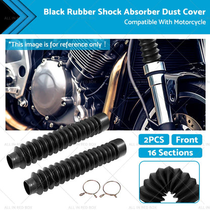 Rubber Front Fork Dust Gaiters for Motorcycle - Black
