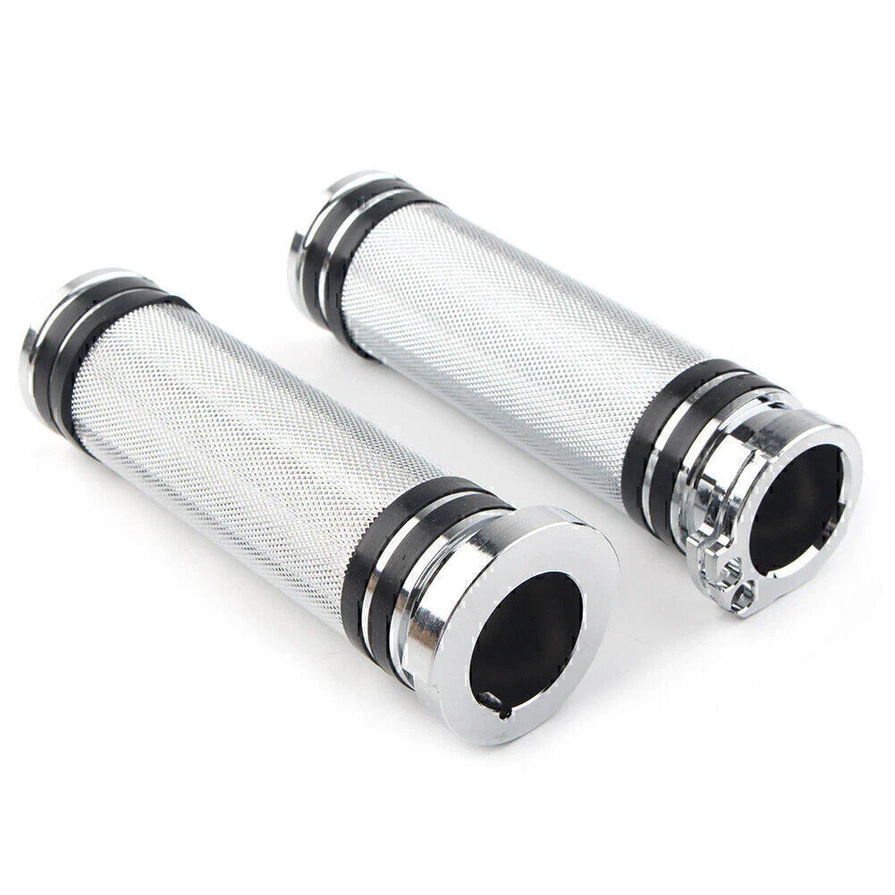 1'' Chrome Handlebar Grips for Harley Sportster, Dyna, Softail, Touring