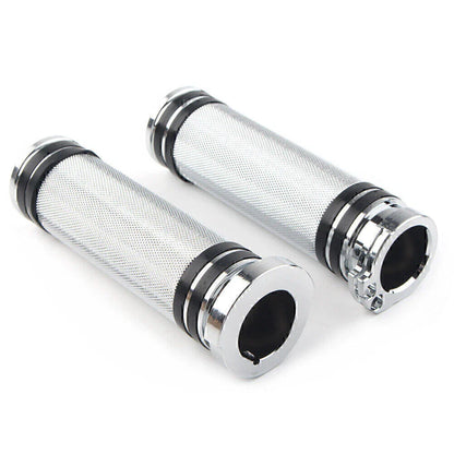1'' Chrome Handlebar Grips for Harley Sportster, Dyna, Softail, Touring