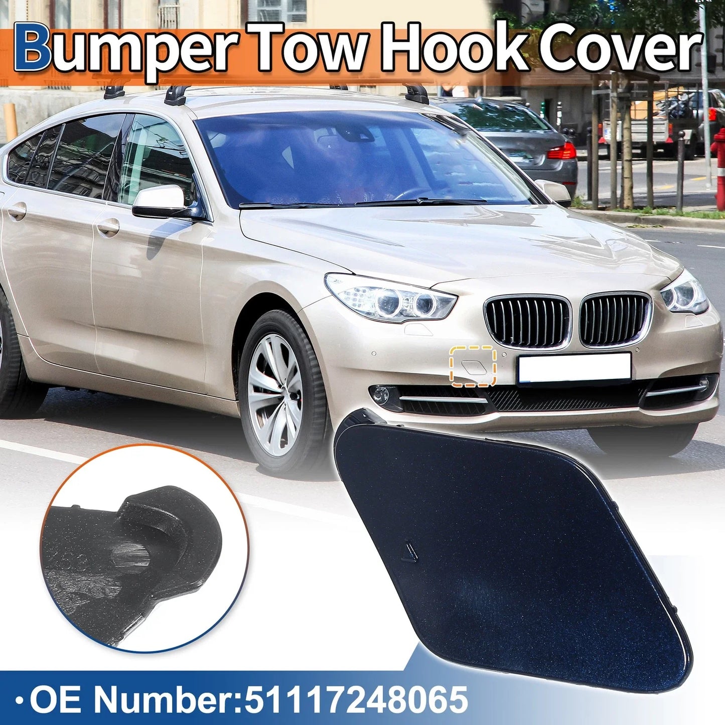 Front Right Bumper Tow Hook Cover for BMW 535i