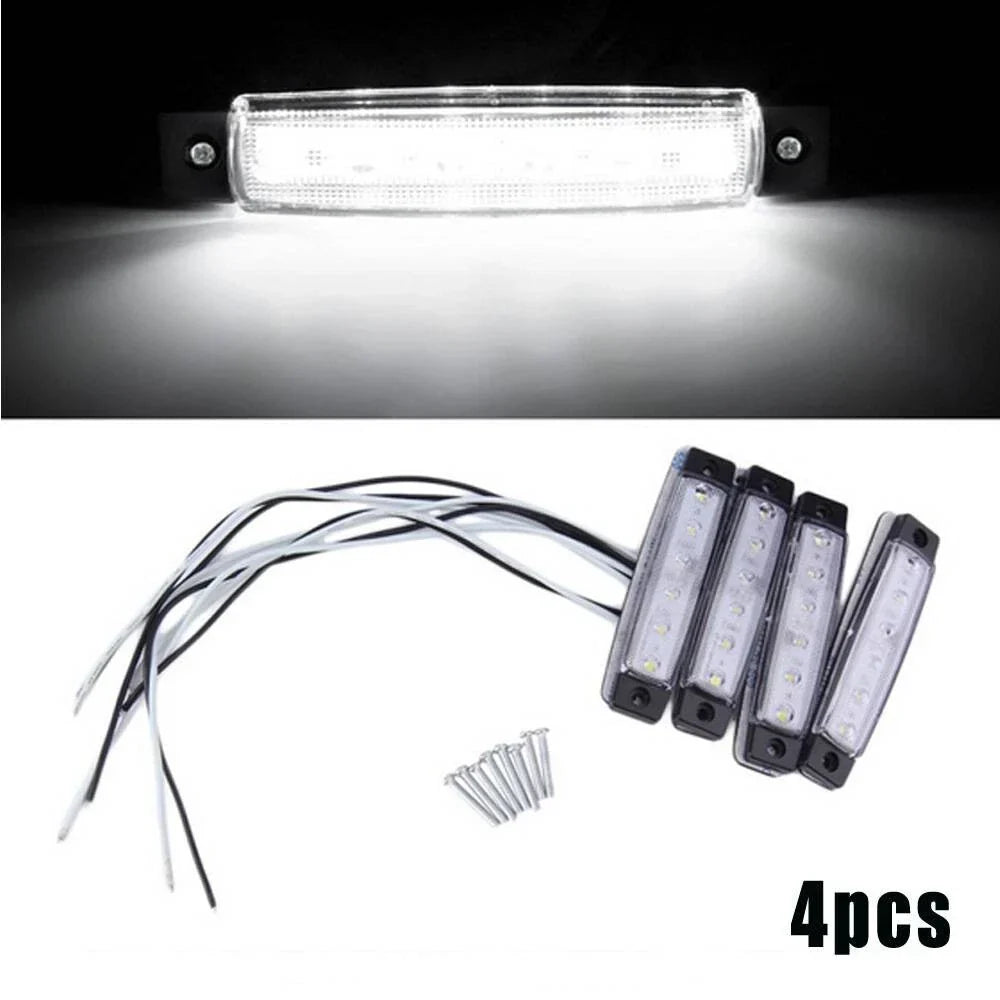4PC Marine Grade 12-Volt Large Waterproof Cool White LED Courtesy Lights