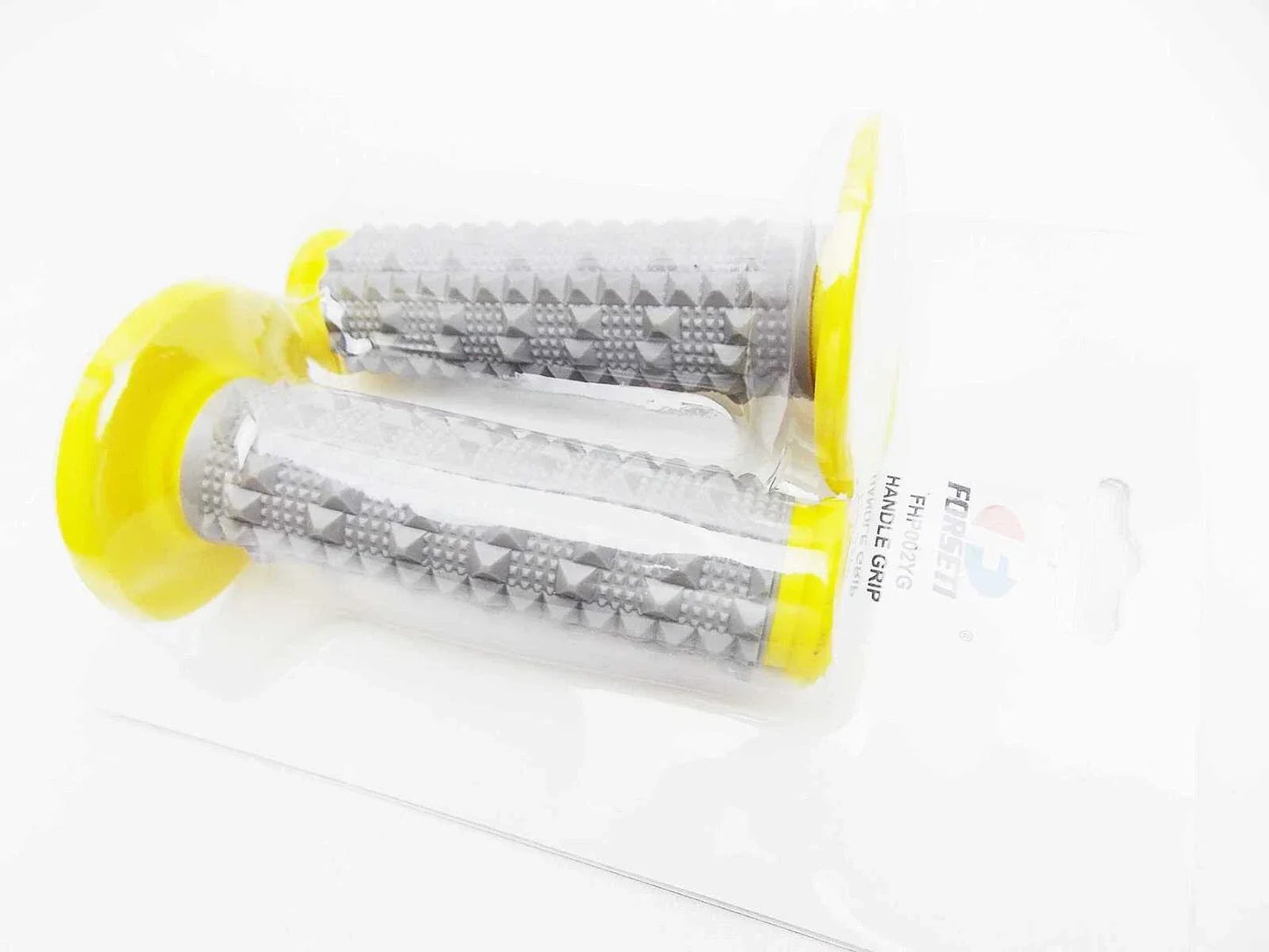 Yellow Grey Diamond Handlebar Grip Set for Honda CR85 (2003-2007)