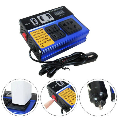 Portable DC12V/24V to DC110V/220V Car Power Inverter with Flexible Cable