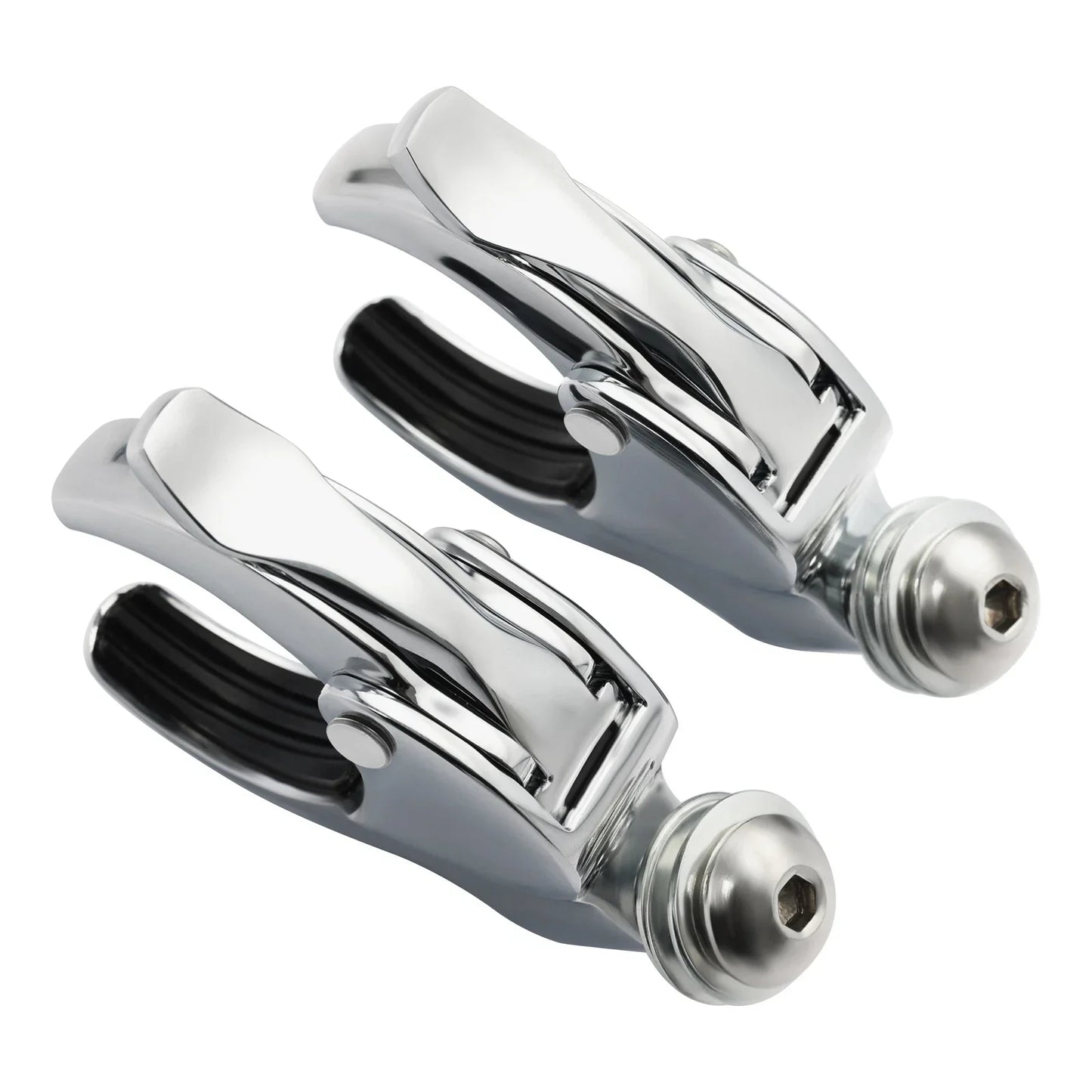 4 x 49mm Windshield Clamps for Harley Fat Bob FXLR (2018-2025) Chrome