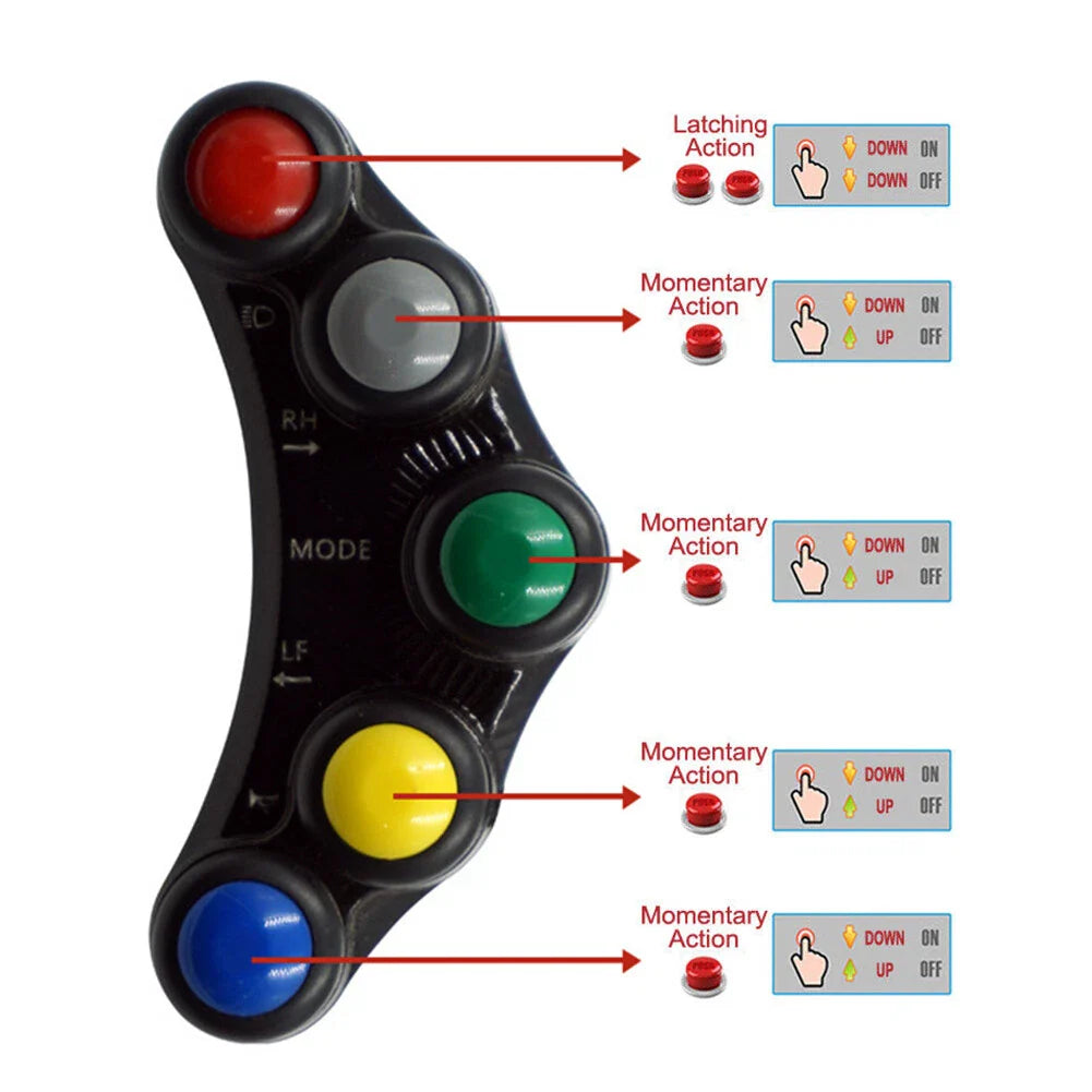 7/8" Motorcycle Handlebar Control Switch Button ON OFF