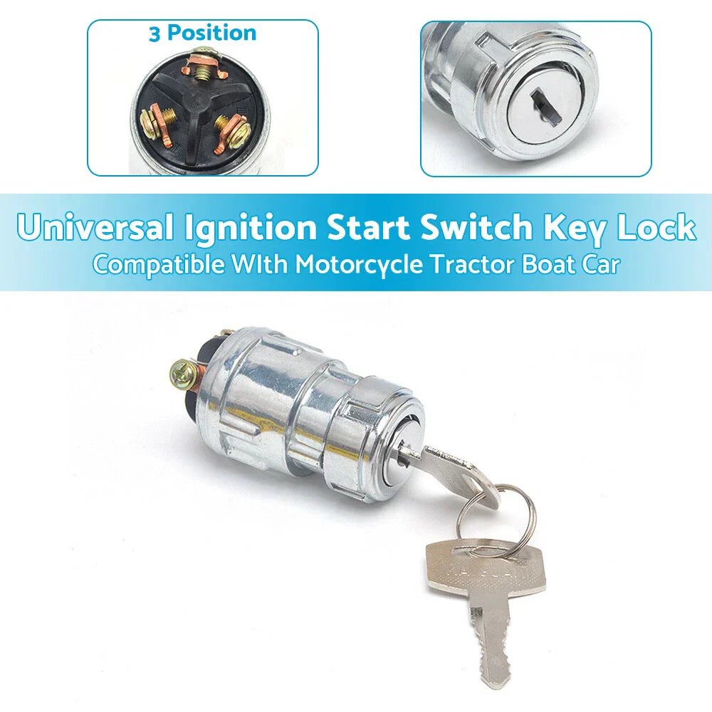 Ignition Start Switch Key Lock for Universal Motorcycle Tractor Boat Car