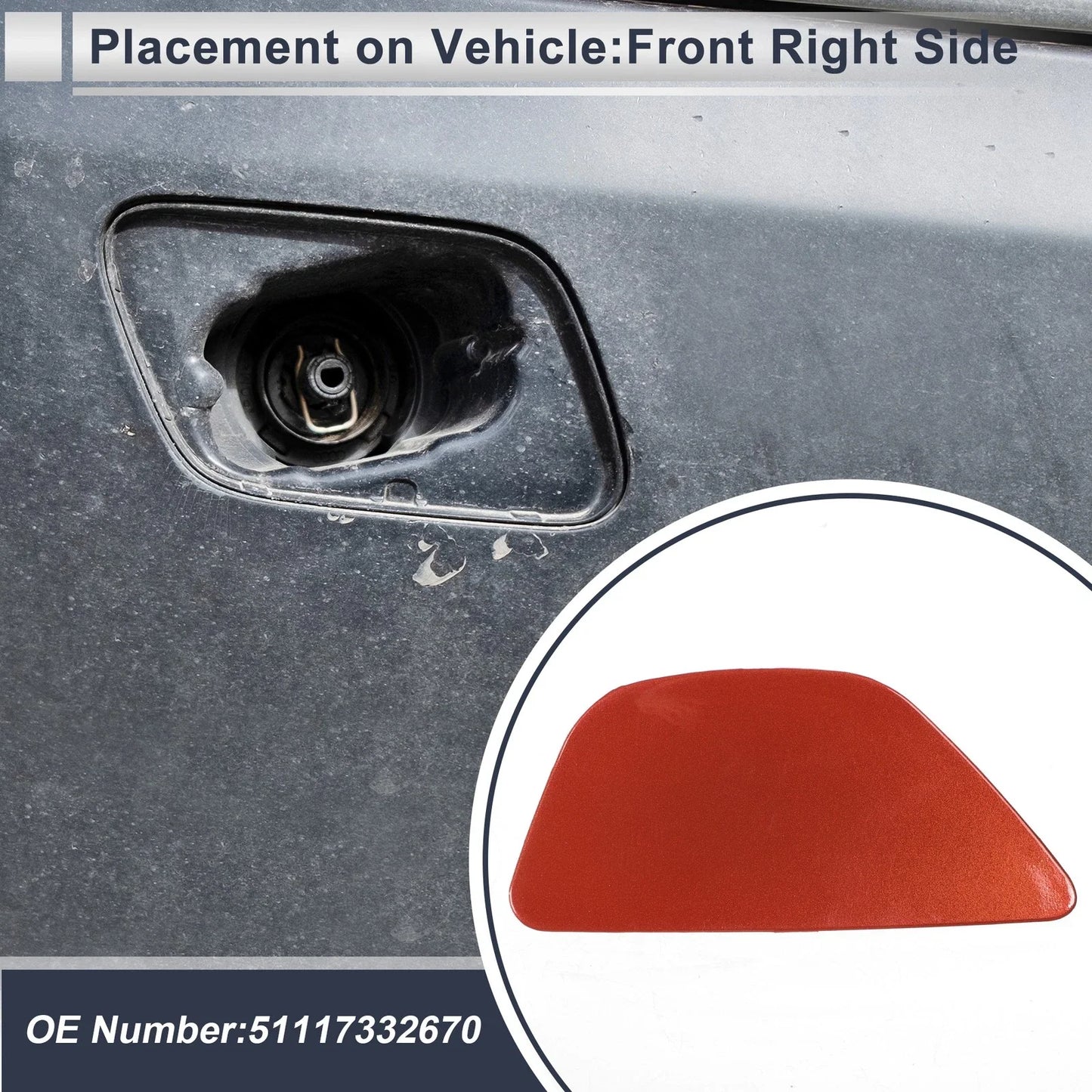 Front Right Bumper Headlight Washer Nozzle Cover Cap for BMW 535i