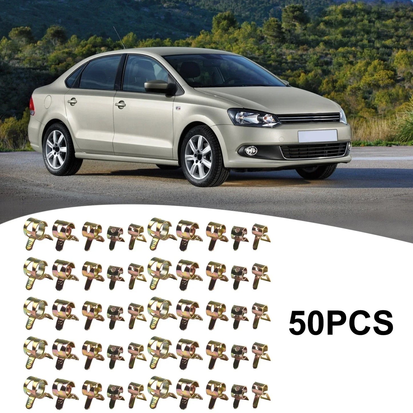 50 pcs 5mm-9mm Spring Clip Hose Clamp