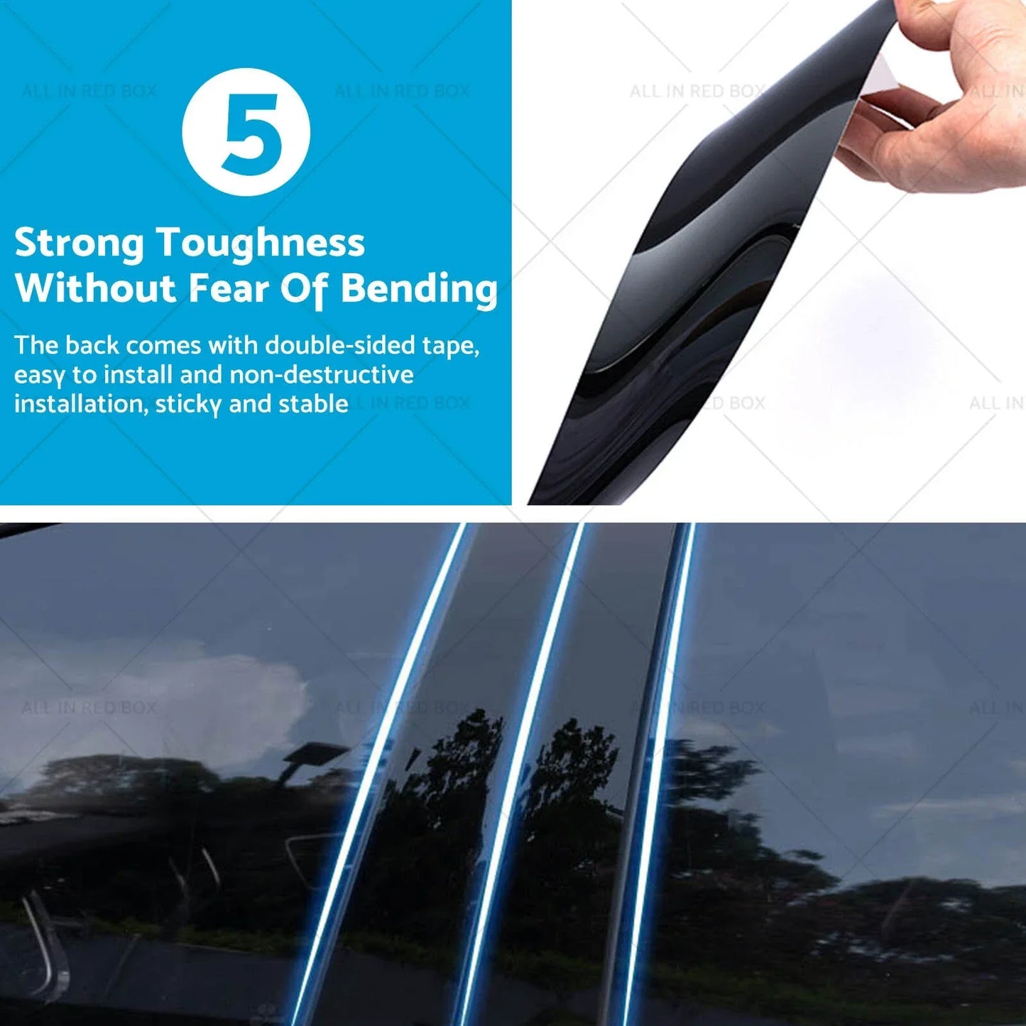 4x Black Pillar Post Covers for 2009-2018 Dodge Ram 1500 Quad Cab