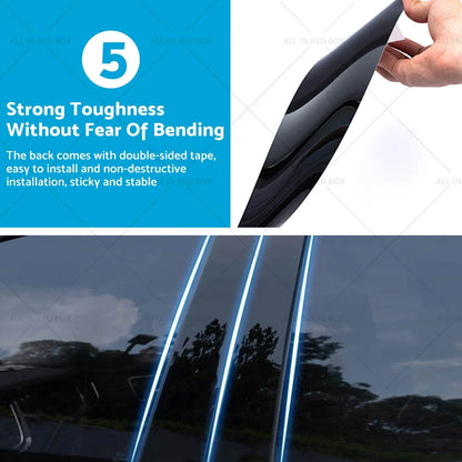 4x Black Pillar Post Covers for 2009-2018 Dodge Ram 1500 Quad Cab