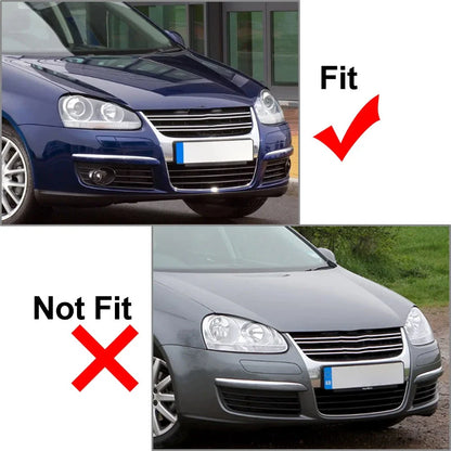Right Front Bumper Fog Light Cover w/ Chrome Trim for VW Jetta (2006-2010)