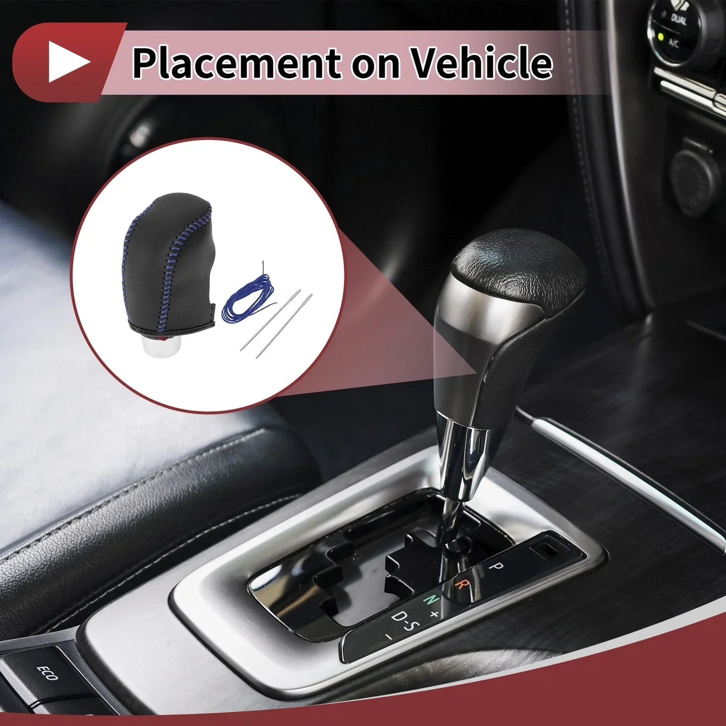 Car Gear Shift Knob Cover for Hyundai Sonata (2011-2014) - Black & Blue