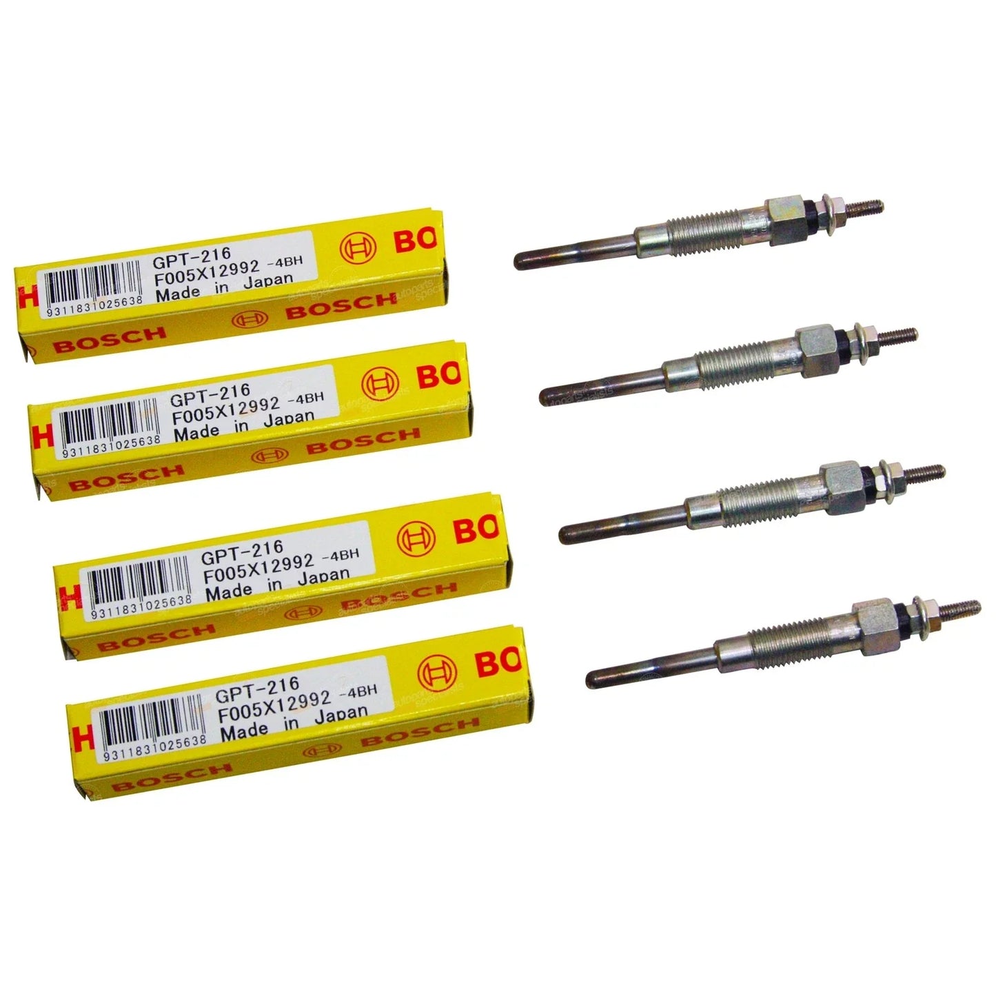 4 x Diesel Glow Plugs for Toyota Dyna LY60 (1985–1987)