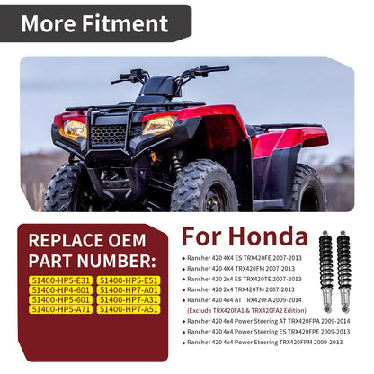 2 x Front Air Shocks for Honda Rancher 420 ES (2007–2013)