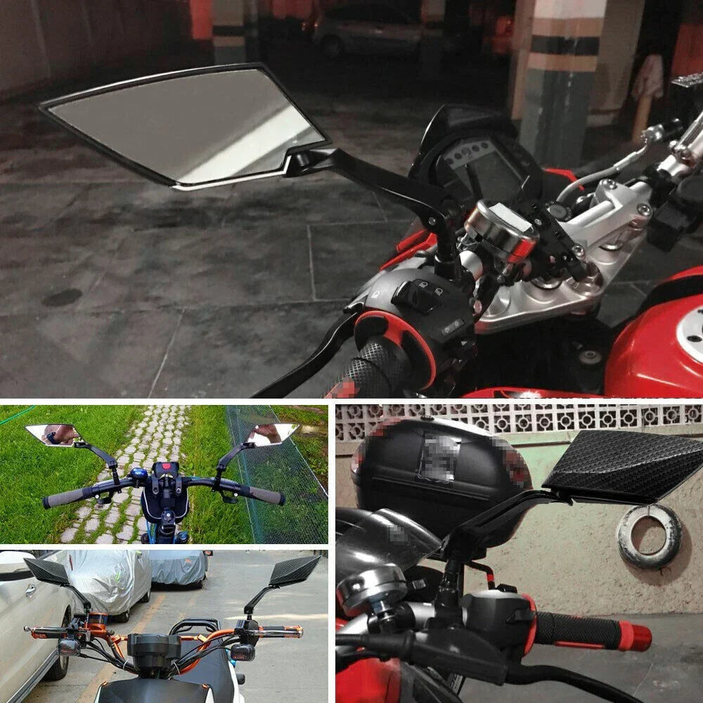 Black Motorcycle Bar End Mirrors for Universal Motorbike & Scooter