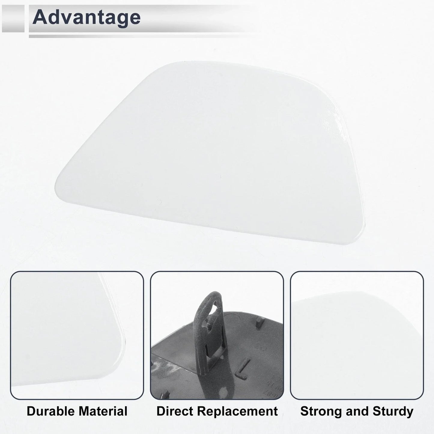 Front Left Side Bumper Headlight Washer Nozzle Cover Cap for BMW 535i White