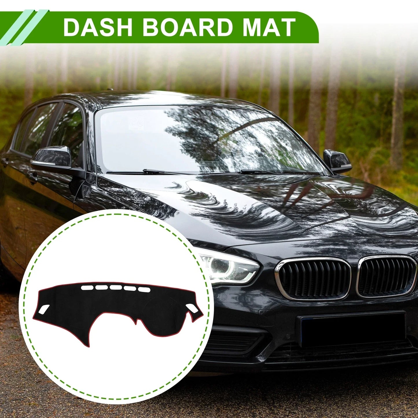 Dashboard Cover Mat for BMW 1 Series F20 (2012 - 2017) Sun Pad Black Red