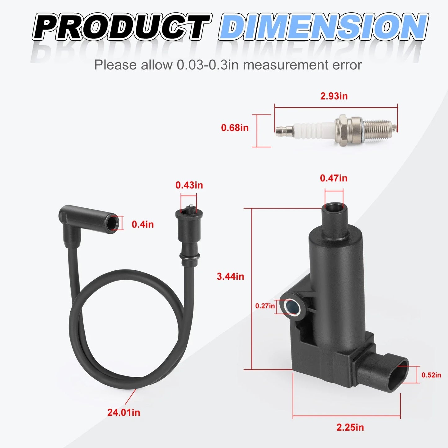 Ignition Coil Cable Spark Plug Kit for Hisun 500 UTV
