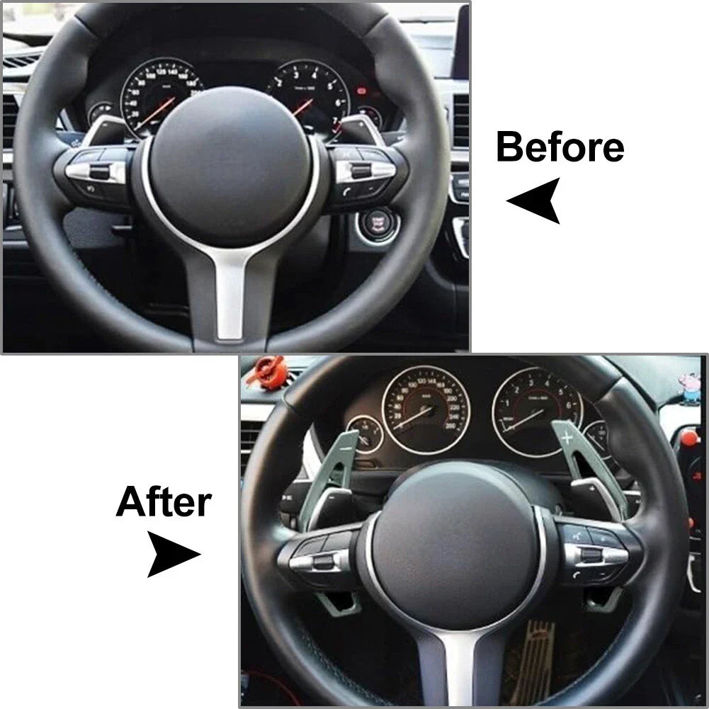 Black Steering Wheel Paddle Shifter Extensions for BMW 1 2 3 4 5 6 7 X1 X3