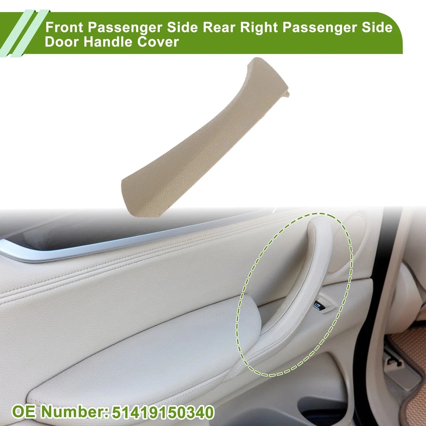 Door Panel Handle Pull Trim Cover for BMW 325i E90 Sedan (2006 - 2006)