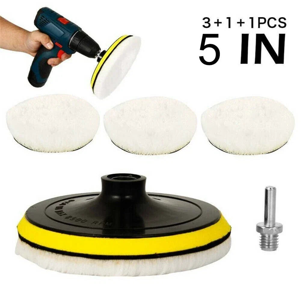 5 x Buffing Waxing Polishing Wool Pads for Car Polishing Machine