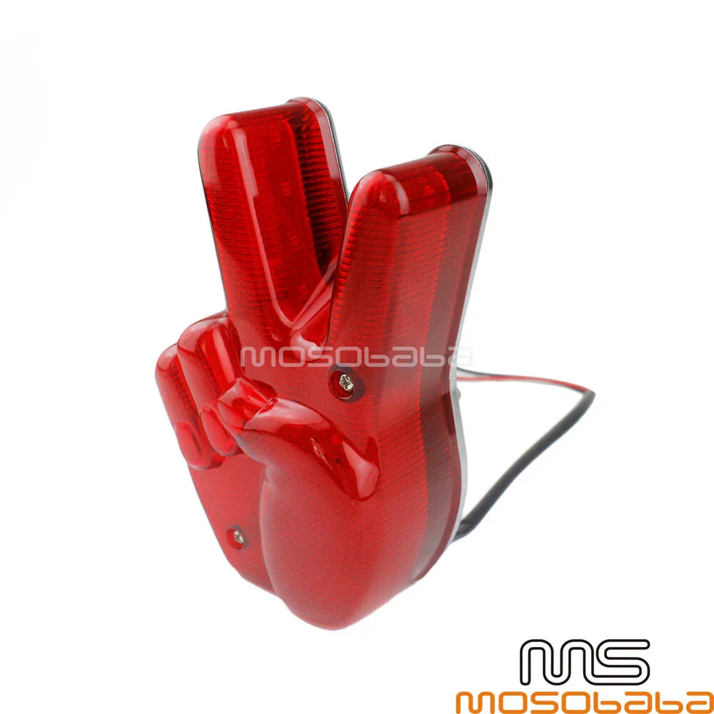 Vintage Peace Sign LED Tail Light for Harley Metric V-Twin