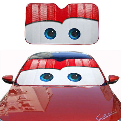 Cartoon Red Big Eyes Aluminium Foil Sun Shade for Car SUV